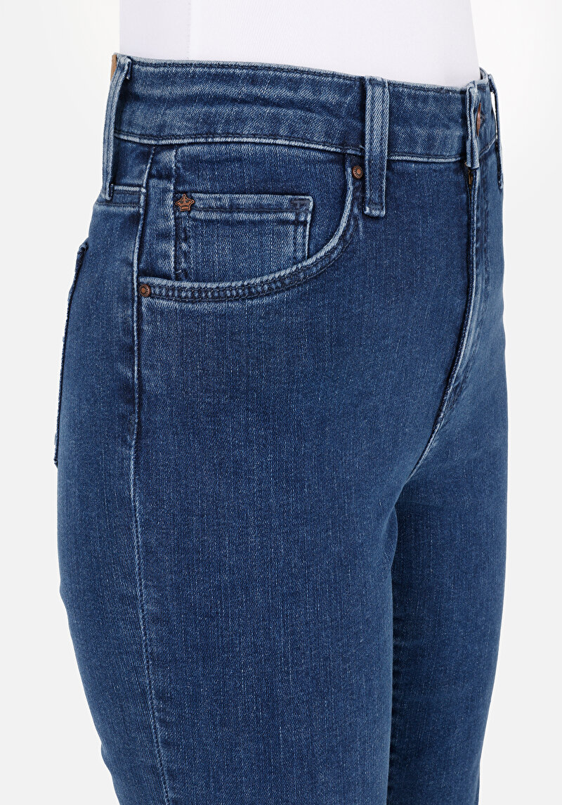 Slim Fit   Kadın İndigo Jean Pantolon
