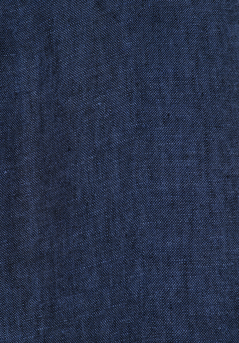 Regular Fit Orta Bel Düz Keten Erkek Lacivert Şort