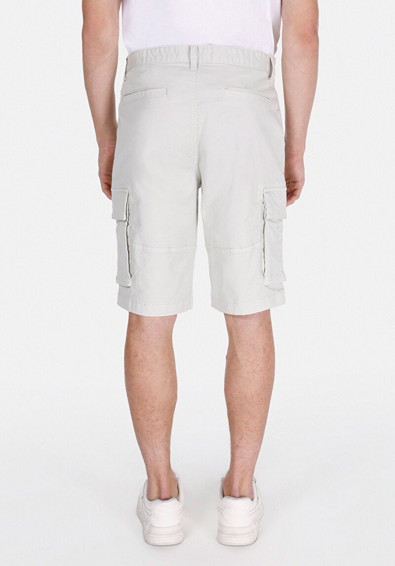 Regular Fit Orta Bel Düz Erkek Taş Şort