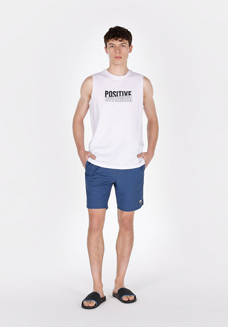 Slim Fit Düz Erkek Lacivert Deniz Şortu