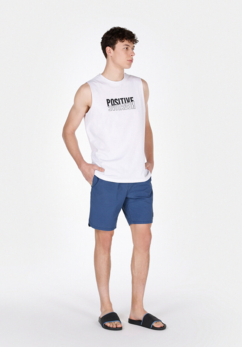 Slim Fit Düz Erkek Lacivert Deniz Şortu