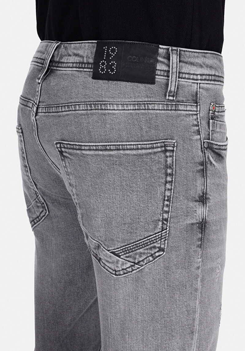 Straight Fit Erkek Black Denim Jean Fermuarlı Pantolon