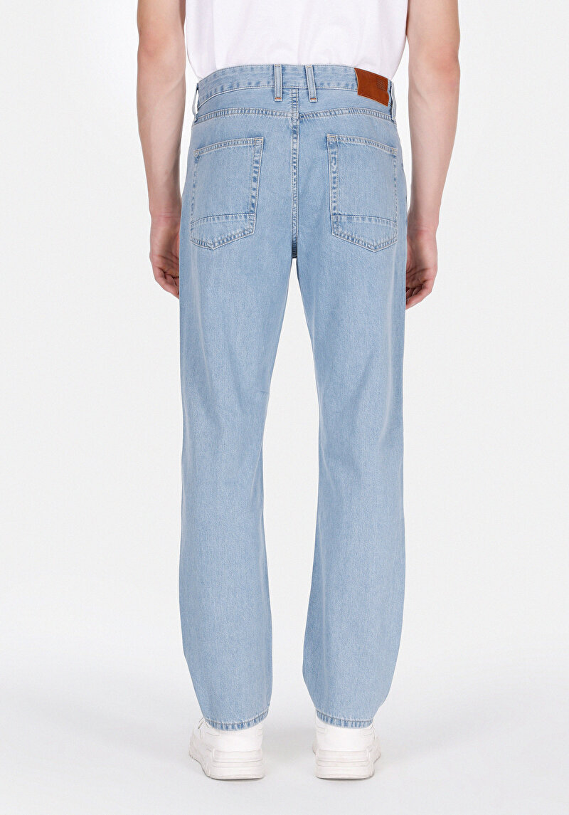 Regular Fit Erkek İndigo Jean Pantolon