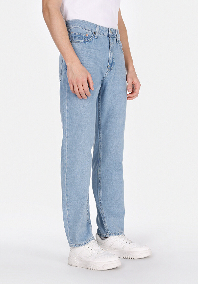 Regular Fit Erkek İndigo Jean Pantolon
