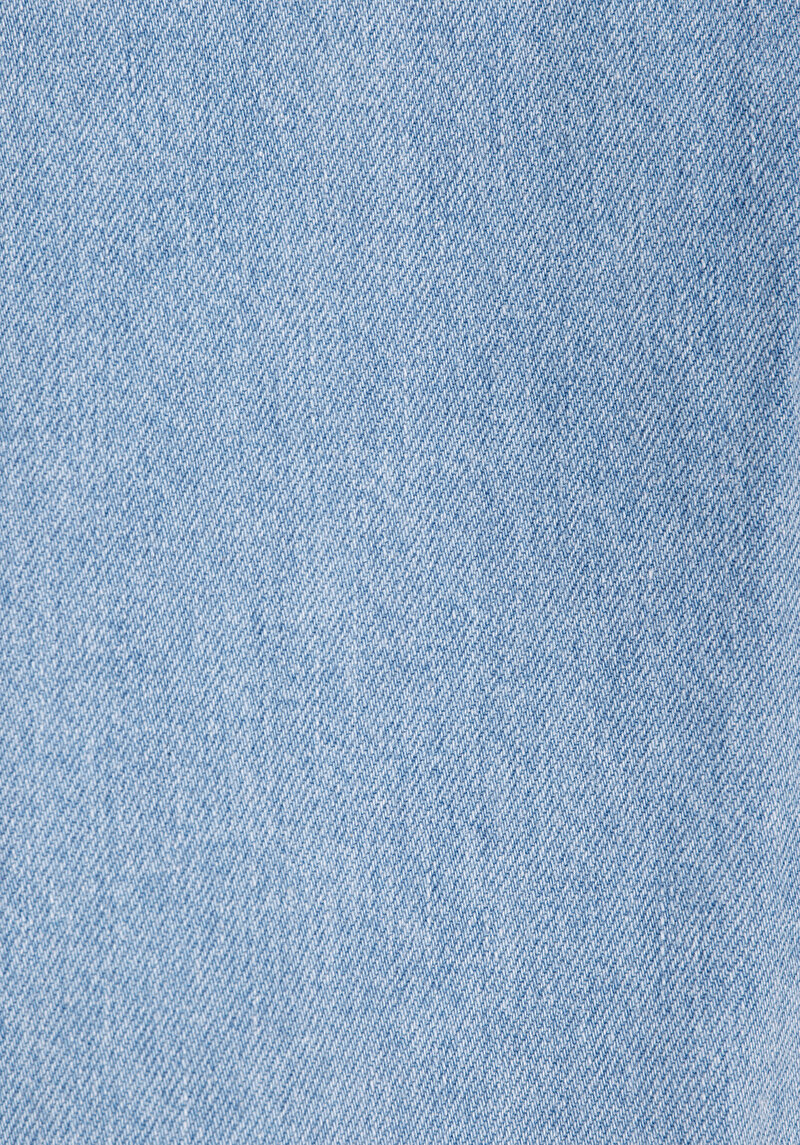 Loose Straight Fit Erkek Light İndigo Fermuarlı Denim Jean Pantolon