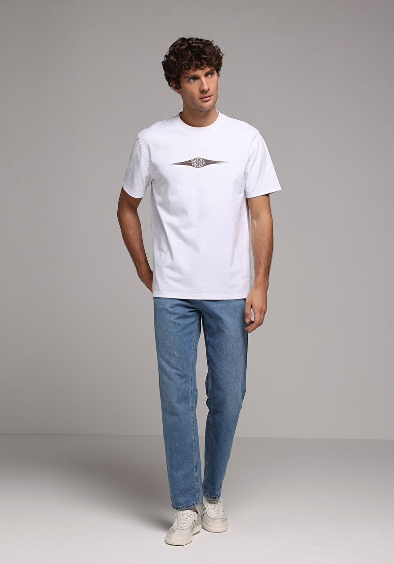 Loose Straight Fit Erkek İndigo Jean Pantolon