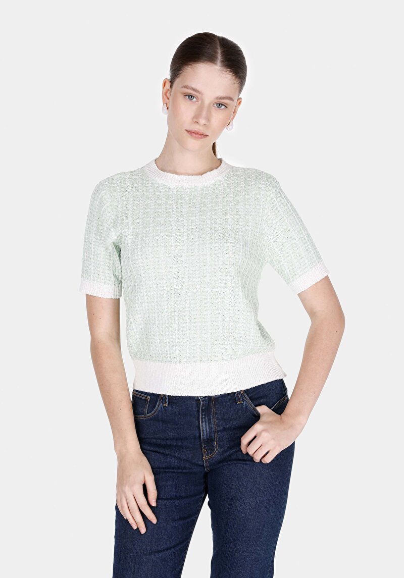 Regular Fit Kadın Yeşil Kazak