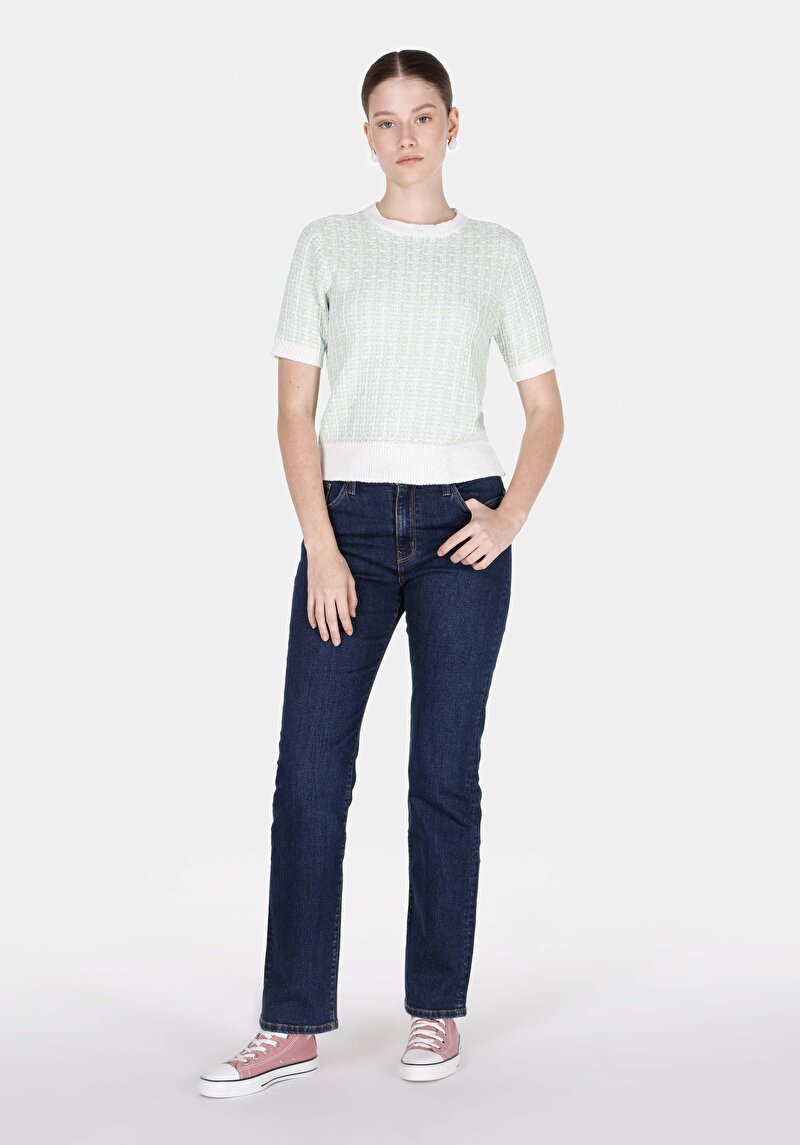 Regular Fit Kadın Yeşil Kazak