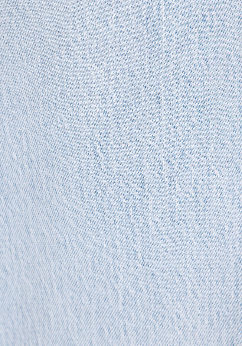 Straight Fit Düşük Bel Düz Paça Erkek Bleach İndigo Denim Jean Fermuarlı Pantolon