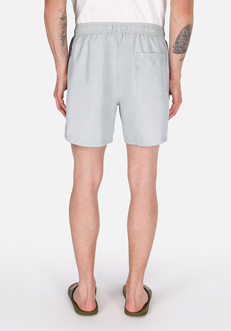 Slim Fit Düz Erkek Yeşil Deniz Şortu