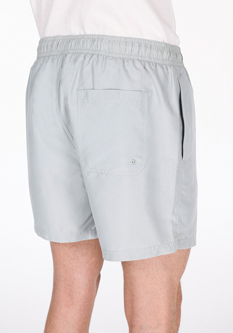Slim Fit Düz Erkek Yeşil Deniz Şortu