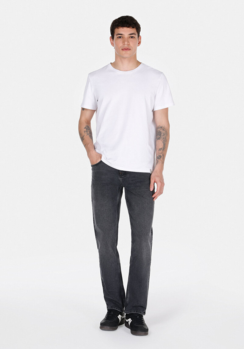 Straight Fit Düşük Bel Düz Paça Erkek Denim Jean Pantolon