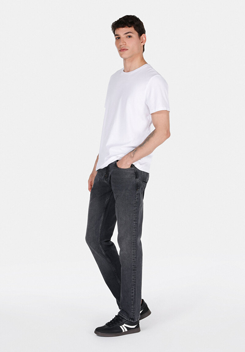 Straight Fit Düşük Bel Düz Paça Erkek Denim Jean Pantolon