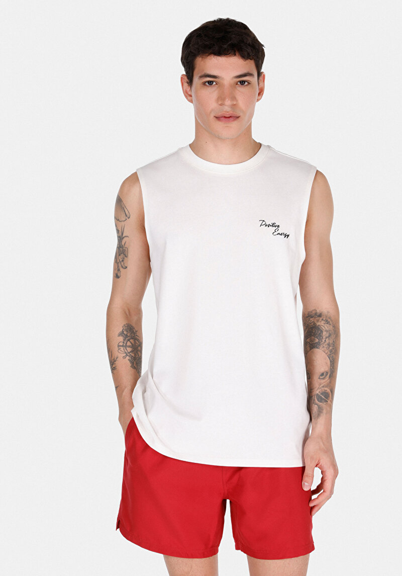 Regular Fit   Erkek Beyaz Atlet