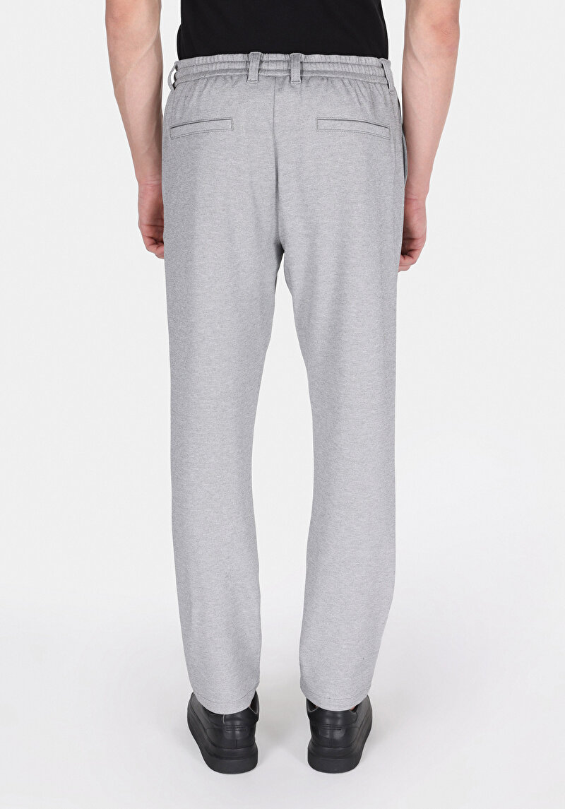 Slim Fit Orta Bel Uzun Paça Erkek Gri Pantolon