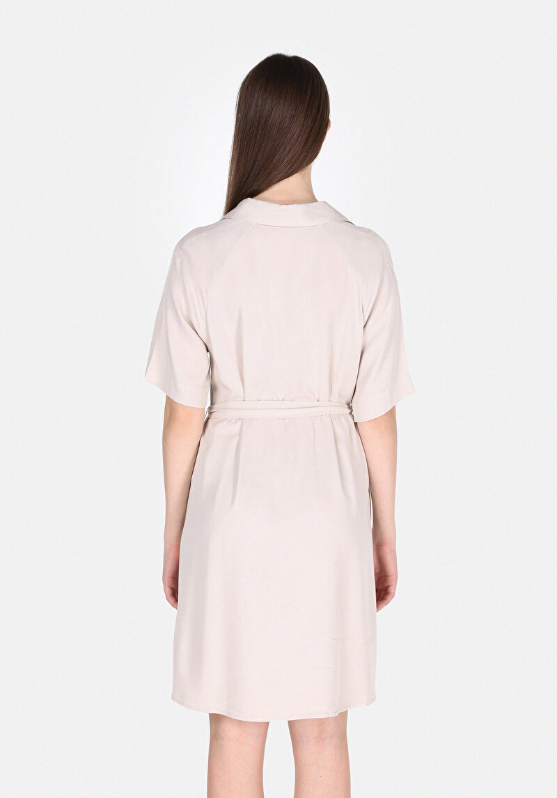 Regular Fit Kadın Bej Elbise