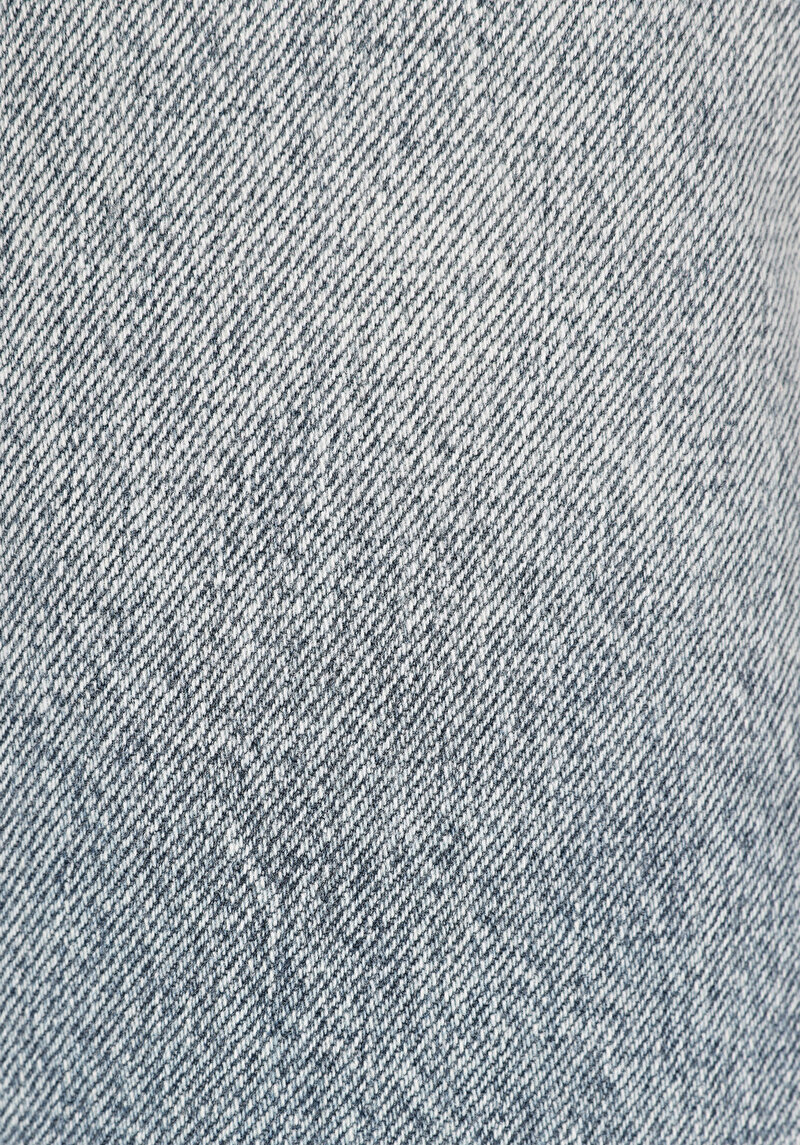 Loose Straight Fit Orta Bel Düz Erkek İndigo Jean Şort