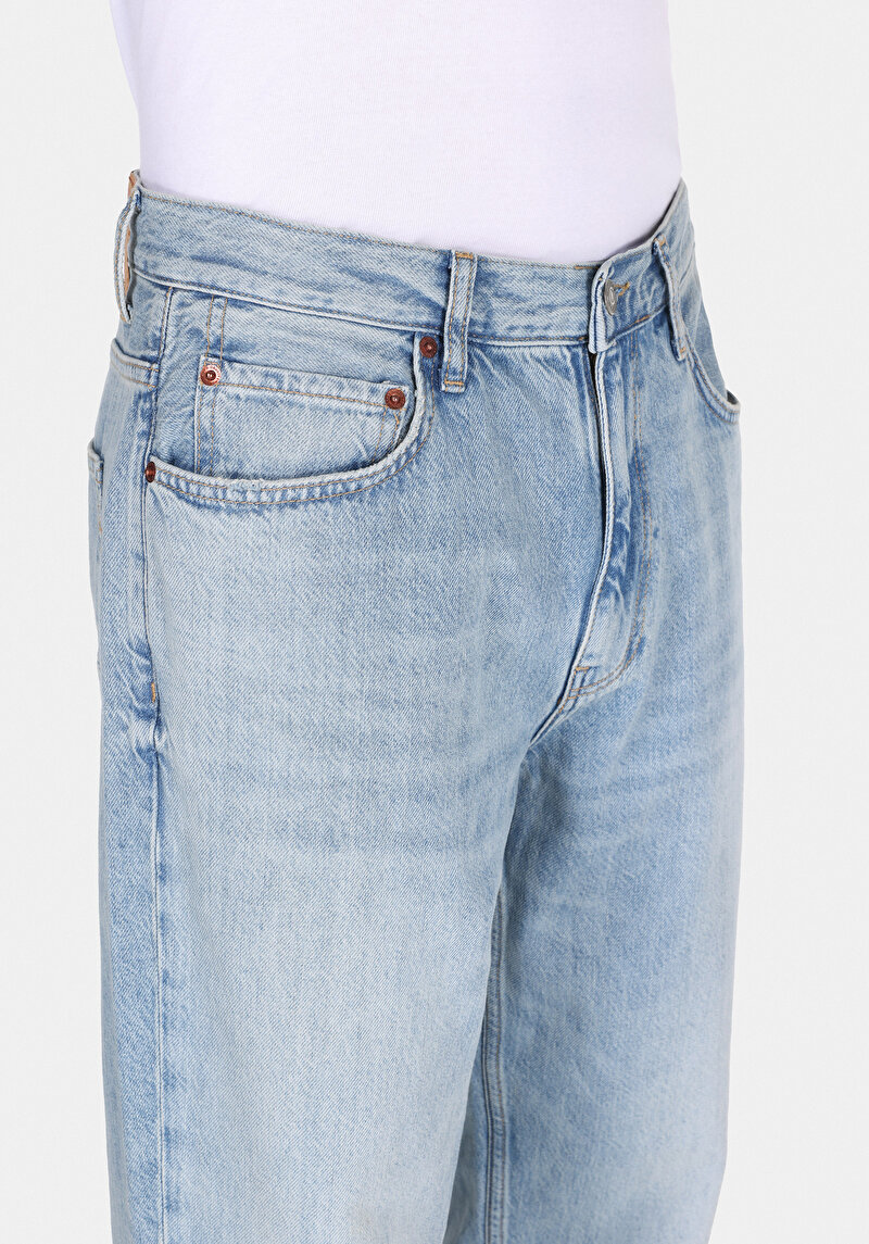 Balloon Fit Erkek İndigo Jean Pantolon