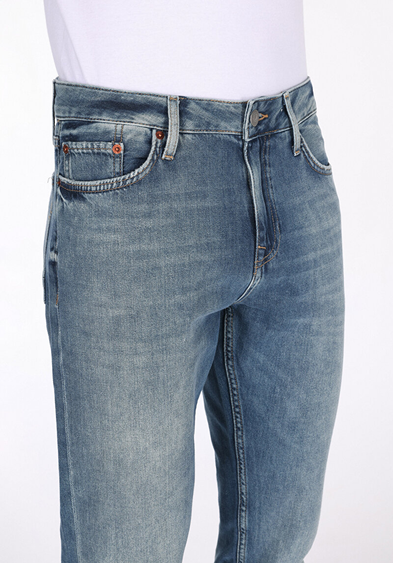 Regular Fit   Erkek İndigo Jean Pantolon