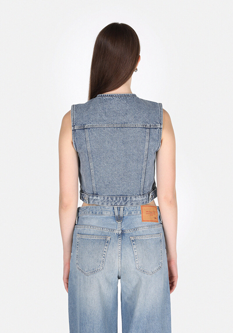 Slim Fit Kadın Mavi Yelek