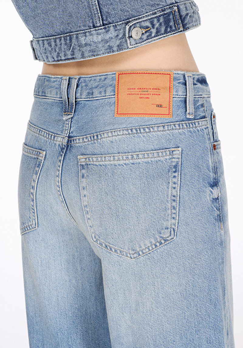 Loose Fit   Kadın İndigo Jean Pantolon