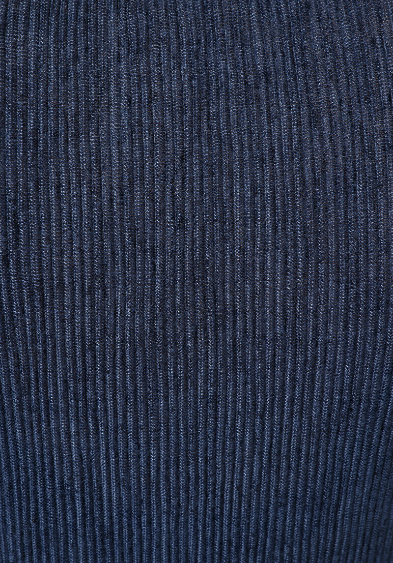 Regular Fit Kadın Cepsiz Mavi Kısa Kol Tişört