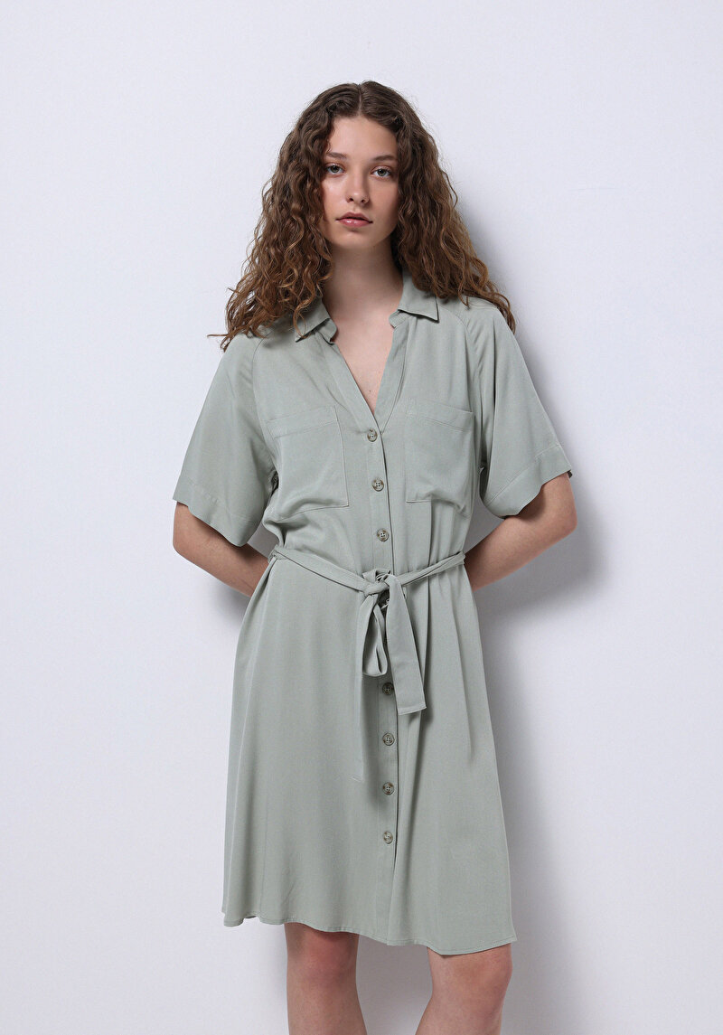 Regular Fit Kadın Yeşil Elbise