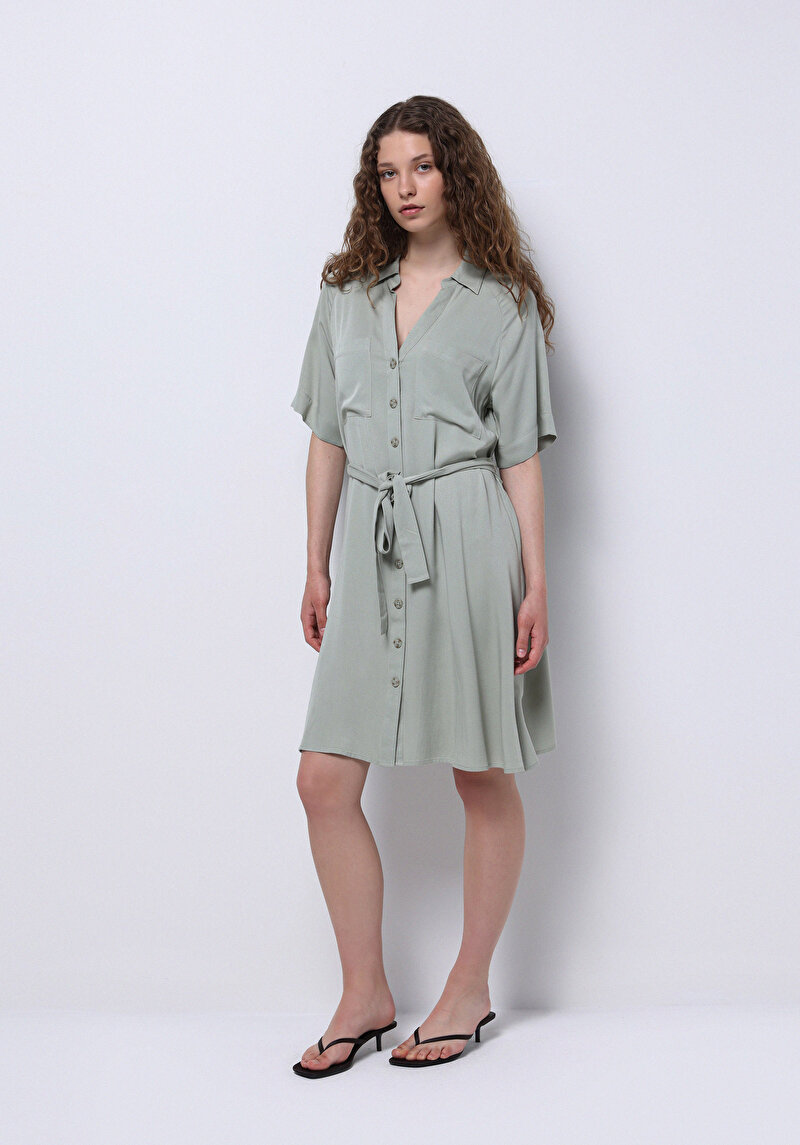 Regular Fit Kadın Yeşil Elbise