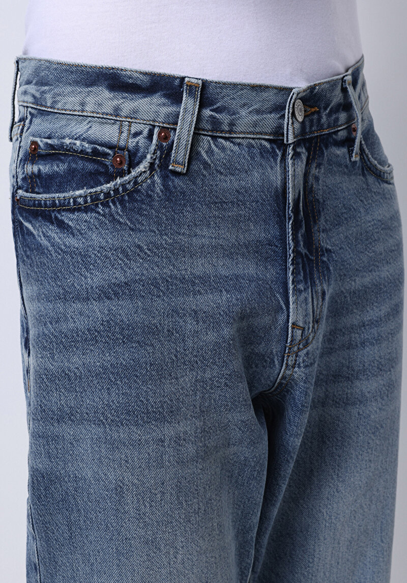 Loose Tapered Fit   Erkek İndigo Jean Pantolon