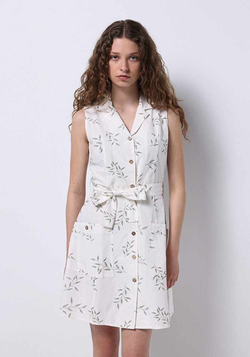 Regular Fit Kadın Ekru Elbise