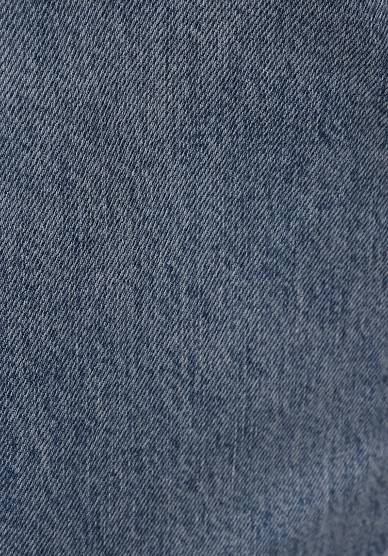 Regular Fit Yüksek Bel Geniş Paça Kadın Pamuk Light Indigo Denim Jean Pantolon