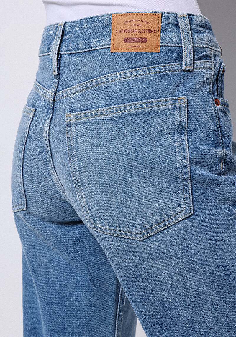 Straight Fit   Kadın İndigo Jean Pantolon