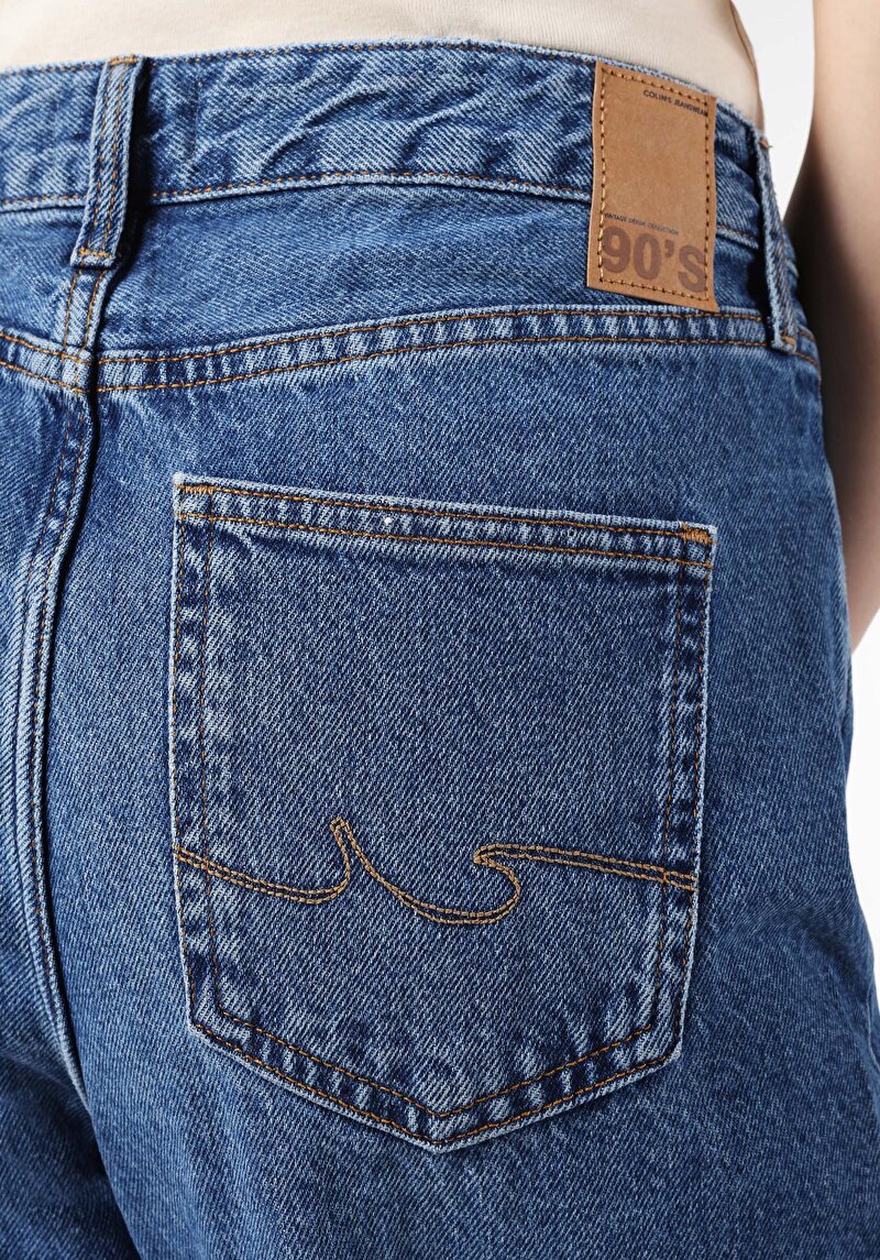 Straight Fit   Kadın İndigo Jean Pantolon