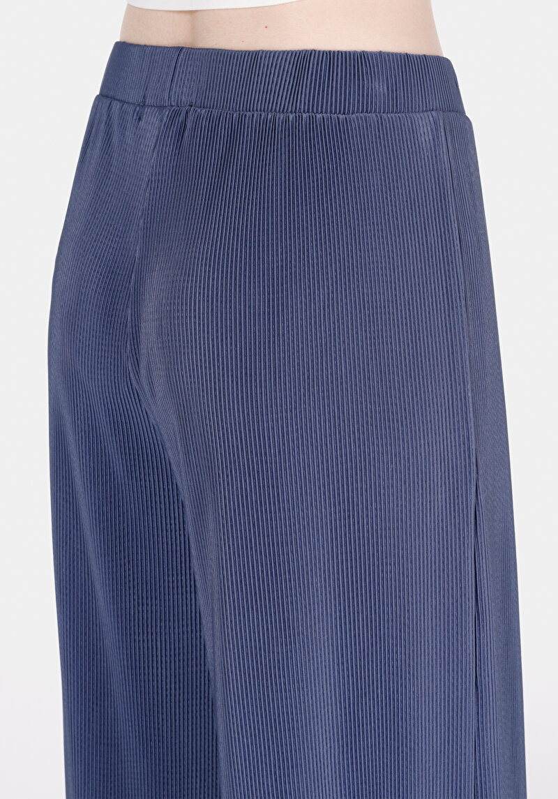 Regular Fit Orta Bel Düz Kadın Mavi Eşofman Altı