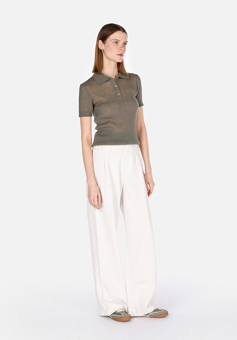 Slim Fit Kadın Yeşil Kazak