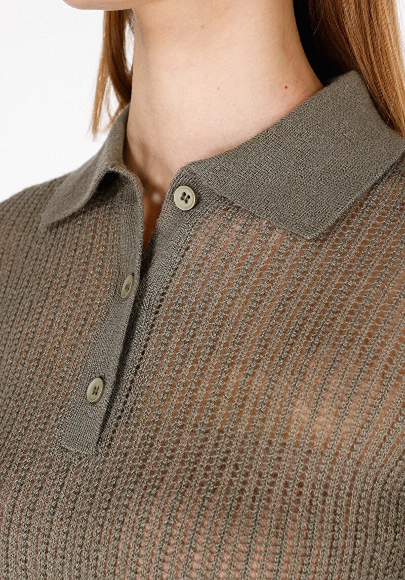 Slim Fit Kadın Yeşil Kazak