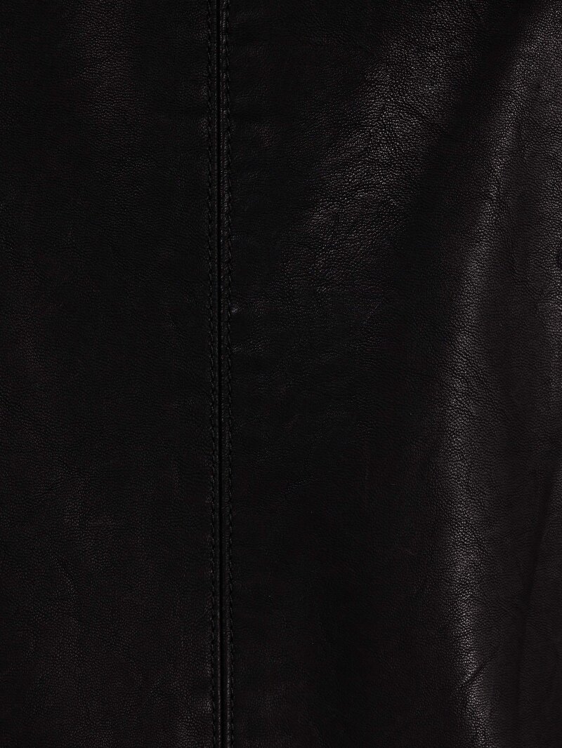 Slim Fit     Erkek Siyah Mont Pu