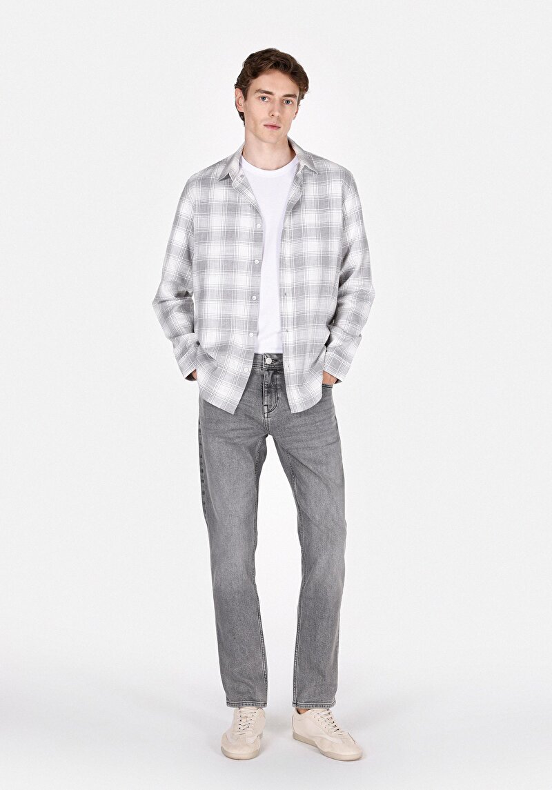 Straight Fit Düşük Bel Düz Paça Erkek Black Denim Jean Fermuarlı Pantolon