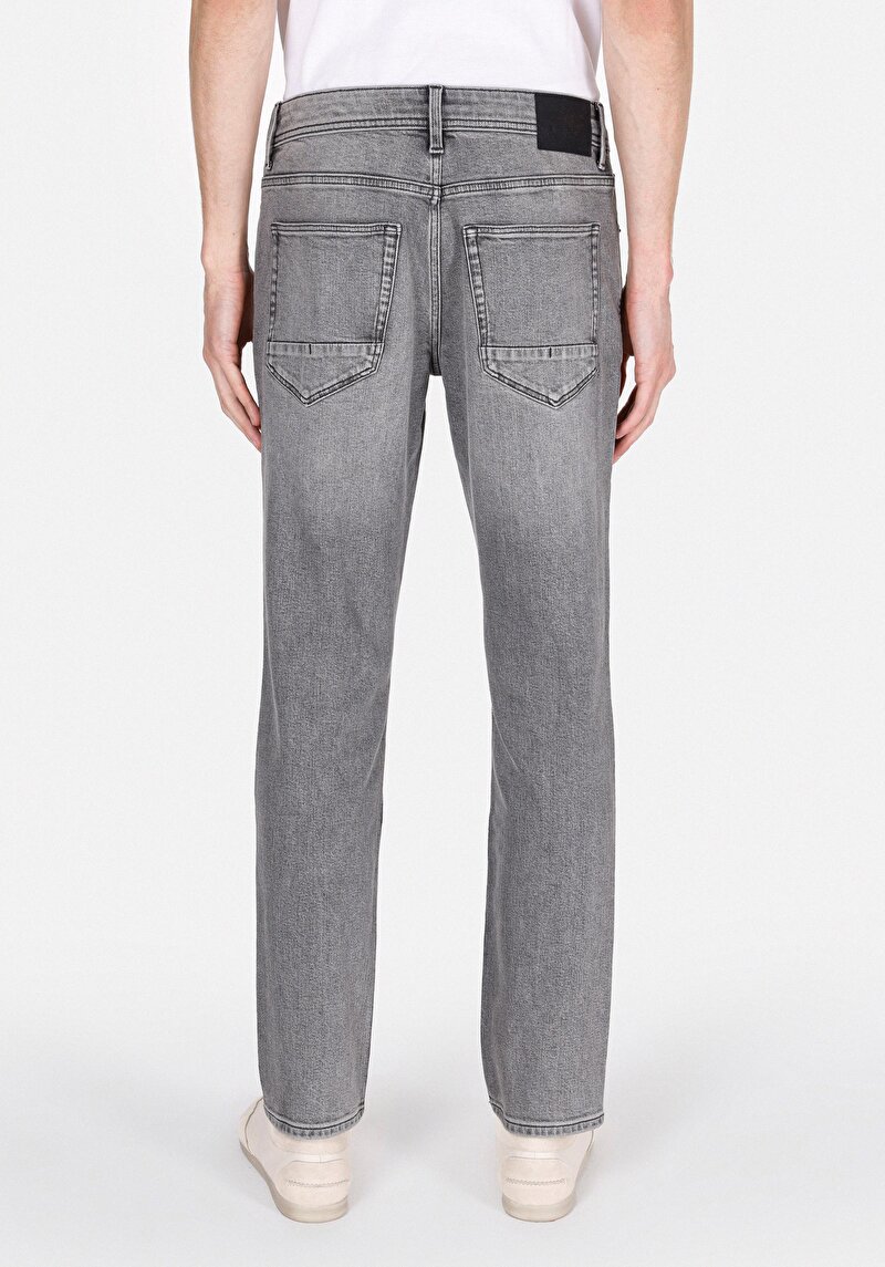 Straight Fit Düşük Bel Düz Paça Erkek Black Denim Jean Fermuarlı Pantolon