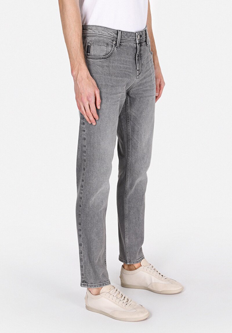 Straight Fit Düşük Bel Düz Paça Erkek Black Denim Jean Fermuarlı Pantolon