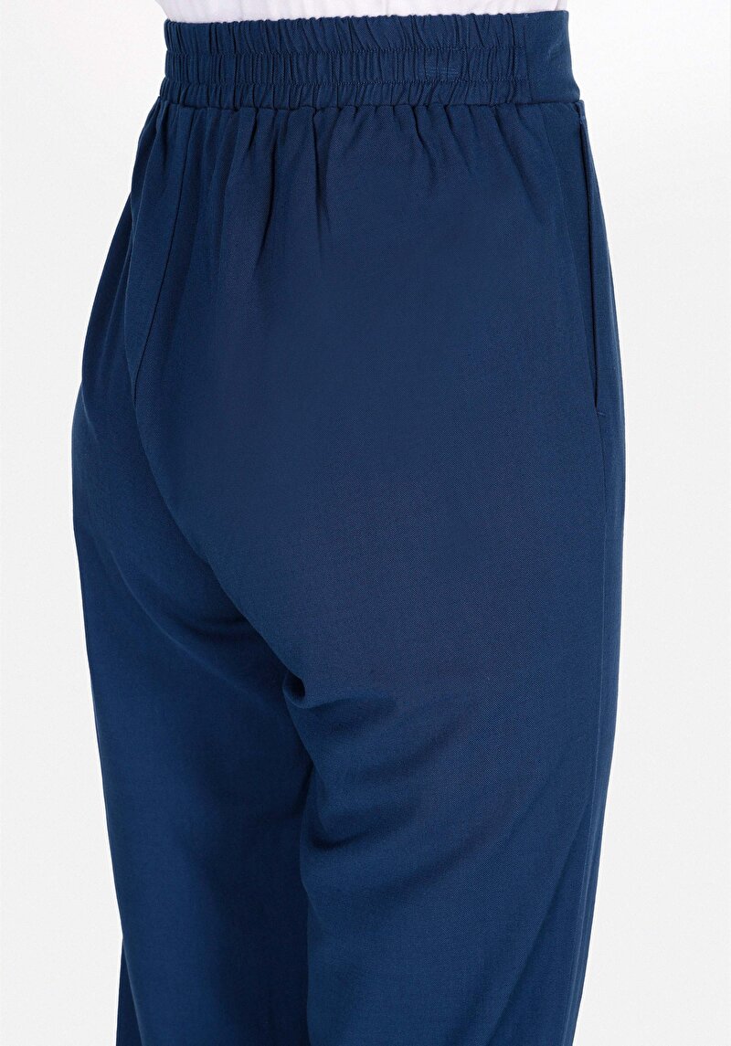 Regular Fit Düşük Bel Düz Paça Kadın Mavi  Pantolon