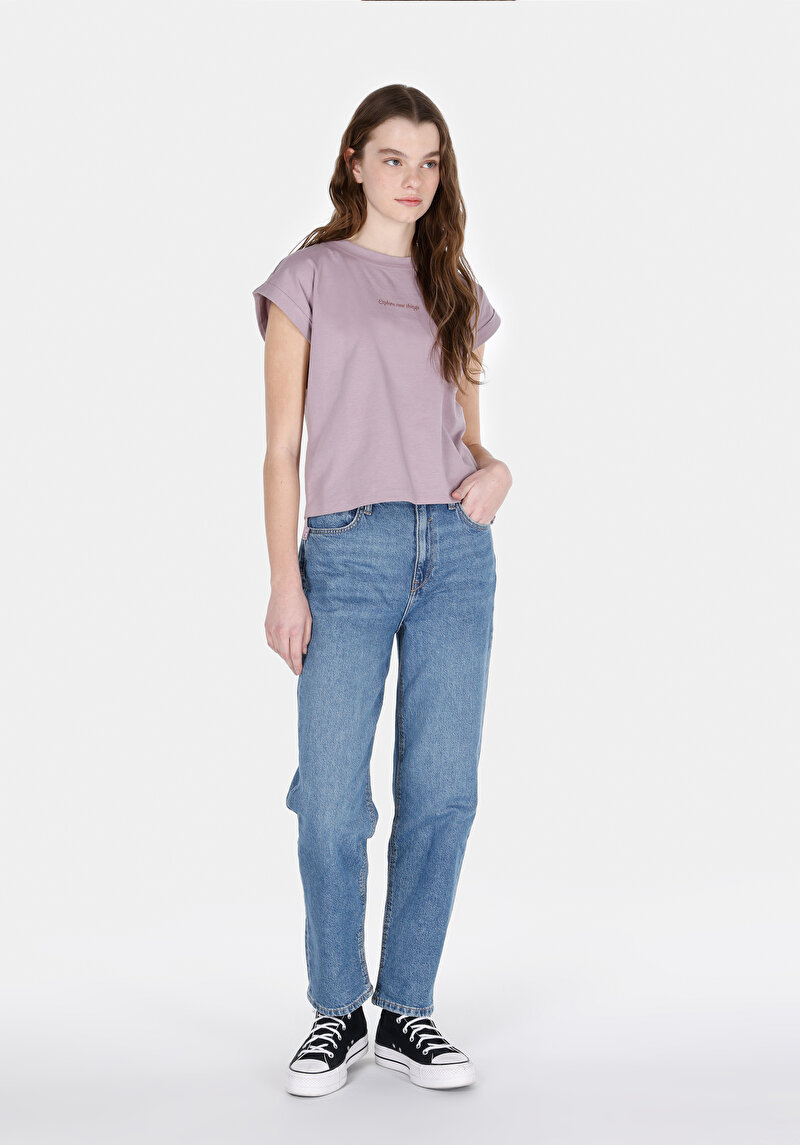 Regular Fit Kadın Pembe Kısa Kol Tişört