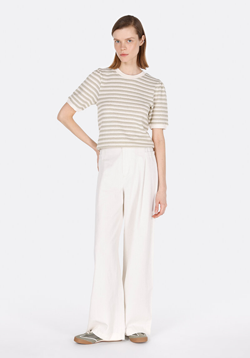 Slim Fit Kadın Yeşil Tişört