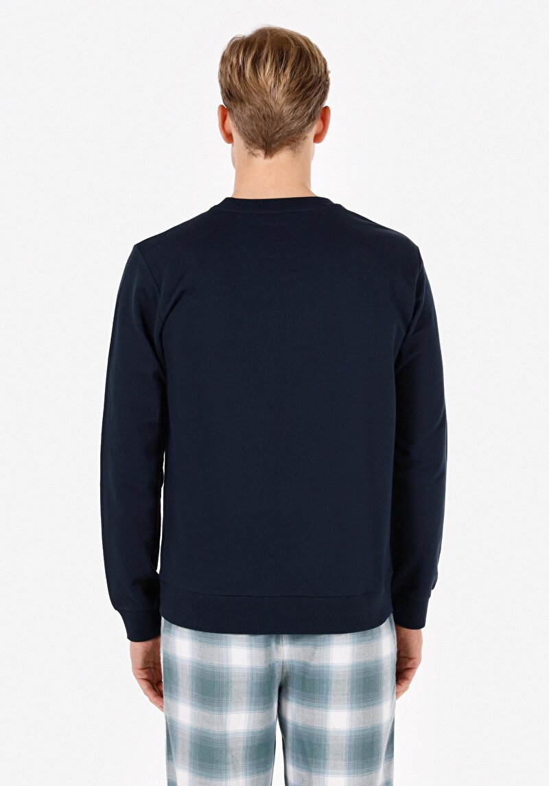 Regular Fit Pamuklu Erkek Lacivert Sweatshirt