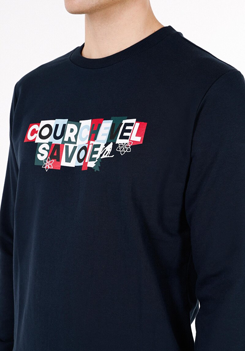 Regular Fit Pamuklu Erkek Lacivert Sweatshirt