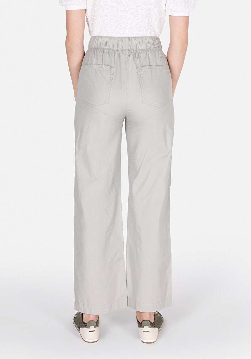 Regular Fit Yüksel Bel Geniş Paça Kadın Taş Pantolon