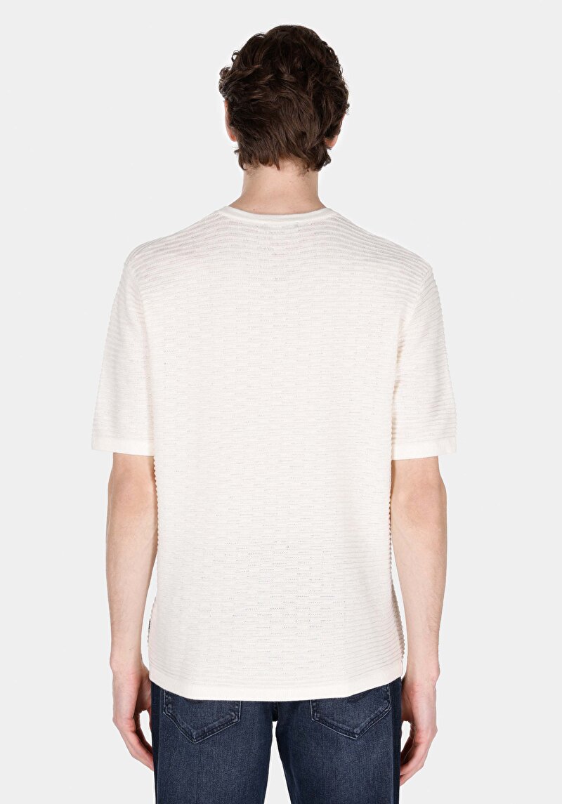 Comfort Fit Erkek Beyaz Kazak