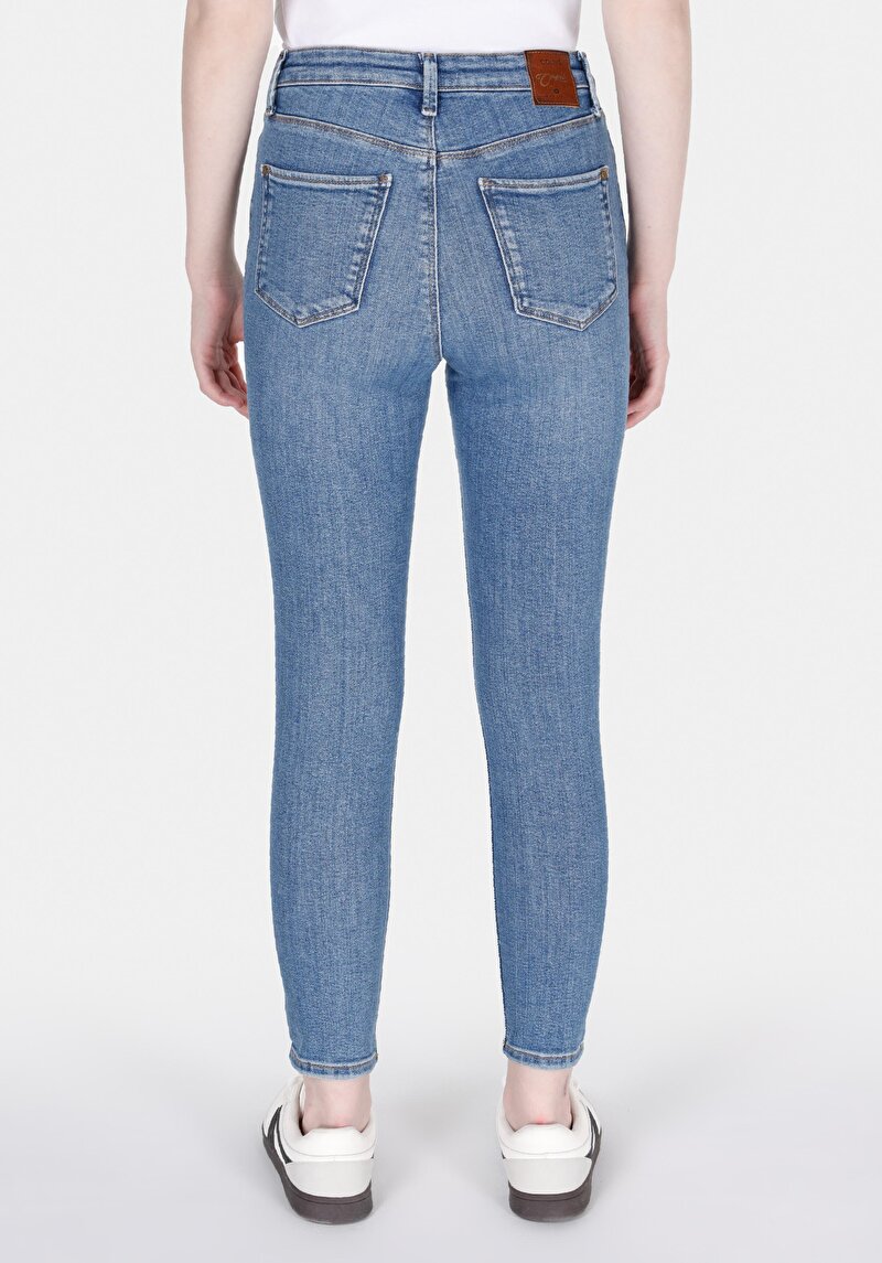 Skinny Fit Kadın İndigo Jean Pantolon