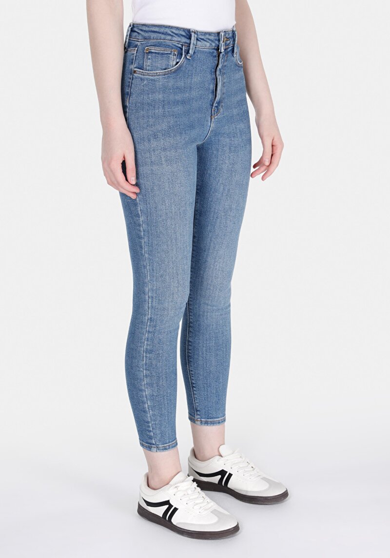 Skinny Fit Kadın İndigo Jean Pantolon