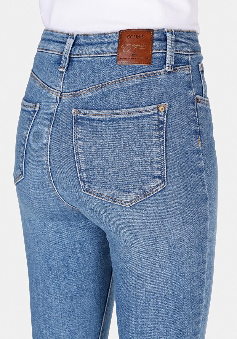 Skinny Fit   Kadın İndigo Jean Pantolon